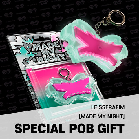 LE SSERAFIM - 2nd Single Album [Made My Night] Glow Clicker Keychain (Pink Ver.) / GIFT
