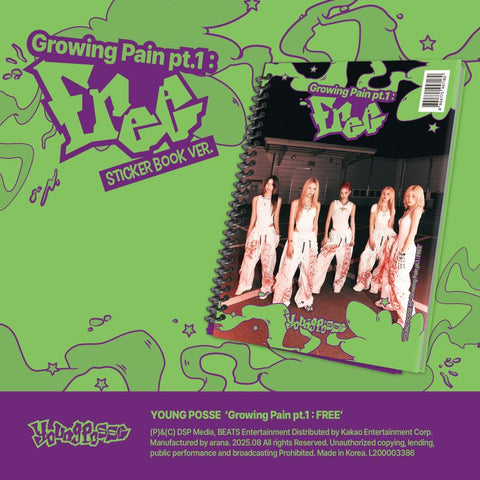 YOUNG POSSE - EP [Growing Pain pt.1 : FREE] Sticker Book Ver.