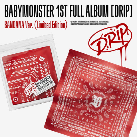 BABYMONSTER - 1st Full Album [DRIP] BANDANA Ver. (Limited Edition) - Baro7 Best Kpop Store