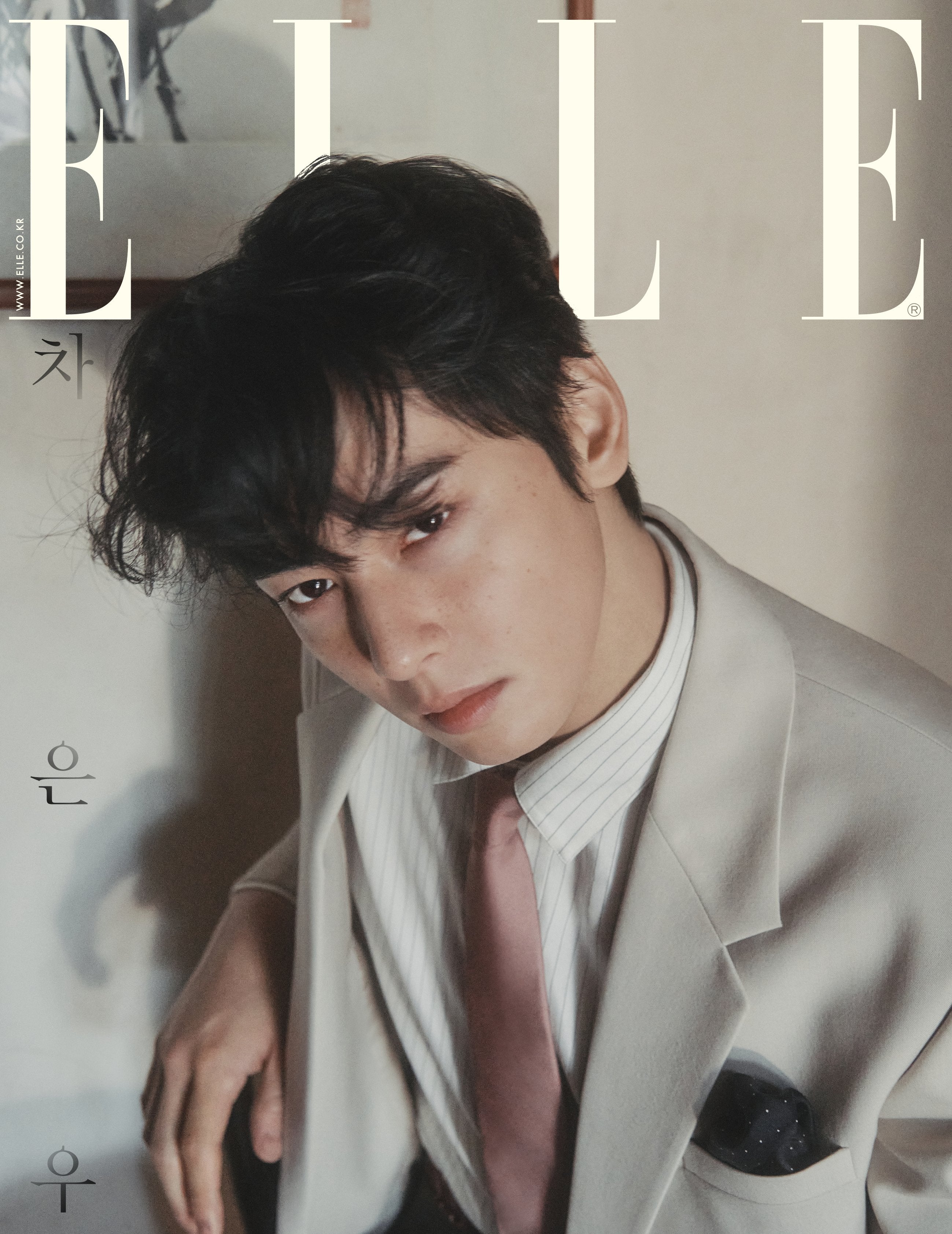 アイドル CHA EUN-WOO 2025 OFFICIAL PHOTO BOOK ELLE - [2025, febrero] - Portada: CHA EUN WOO TIPO A - Baro7 Best