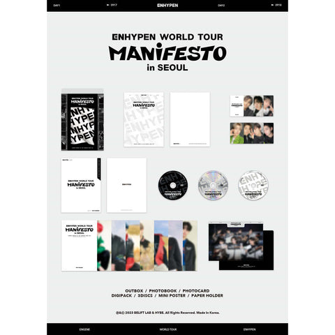 ENHYPEN - WORLD TOUR MANIFESTO in SEOUL (DIGITAL CODE , DVD) - Baro7 Best Kpop Store