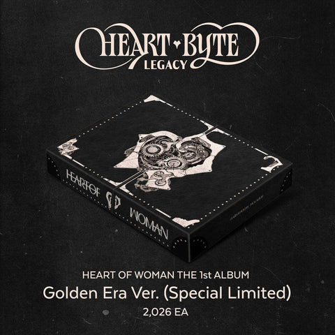 HEART OF WOMAN - 1st Album [Heart Byte : LEGACY] Golden Era Ver. (Special Limited) - Baro7 Best Kpop Store