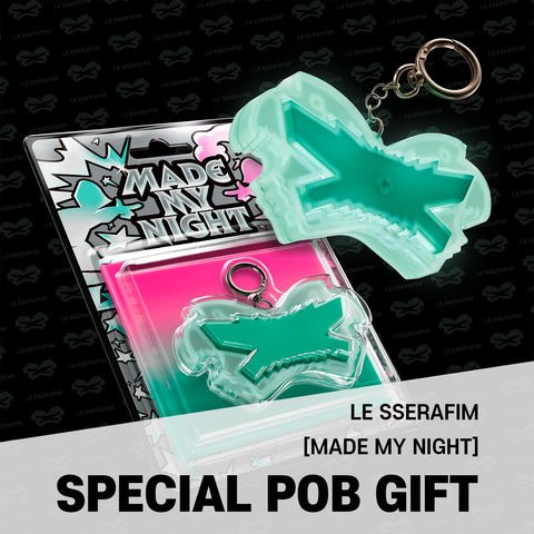 LE SSERAFIM - 2nd Single Album [Made My Night] Glow Clicker Keychain (Mint Ver.) / GIFT - Baro7 Best Kpop Store