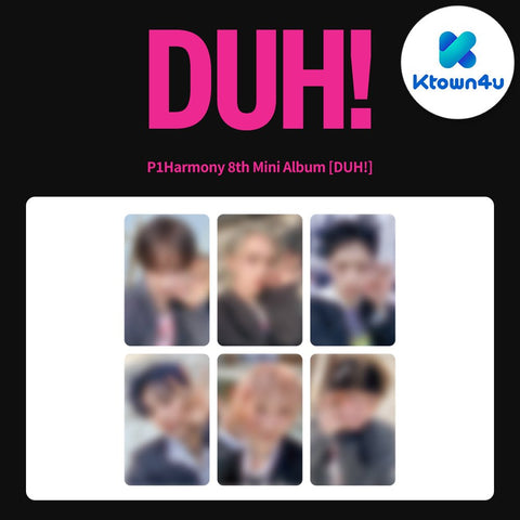 P1Harmony - 8th Mini Album [DUH!] Plain White T Ver. / GIFT - Baro7 Best Kpop Store