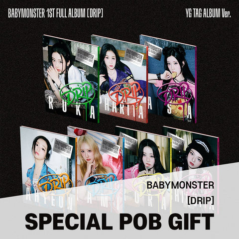 [SET] BABYMONSTER - 1st Full Album [DRIP] YG TAG ALBUM Ver. / GIFT - Baro7 Best Kpop Store