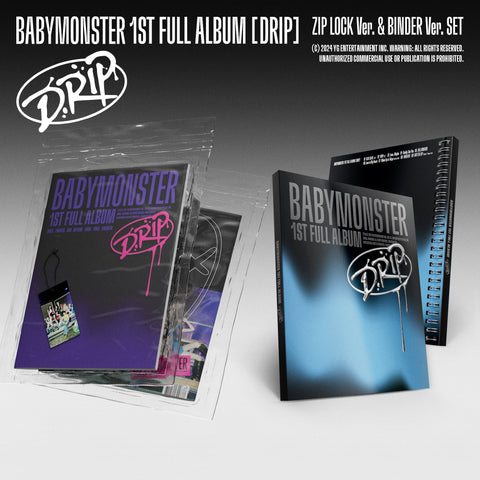 [SET] BABYMONSTER - 1st Full Album [DRIP] ZIP LOCK Ver. + BINDER Ver. / GIFT - Baro7 Best Kpop Store