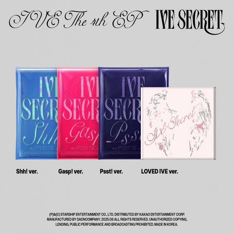 [SET] IVE - 4th EP [IVE SECRET] Standard Ver. + LOVED IVE Ver. / GIFT - Baro7 Best Kpop Store