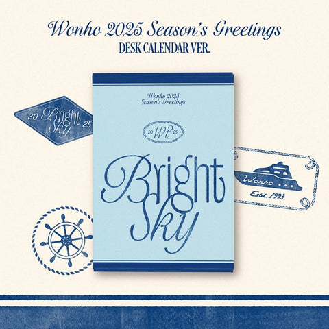 WONHO - 2025 SEASON'S GREETINGS [Bright Sky] DESK CALENDAR Ver. - Baro7 Best Kpop Store